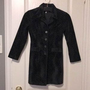 Le Chateau Junior Girl Black Faux Fur 3/4 Length Blazer